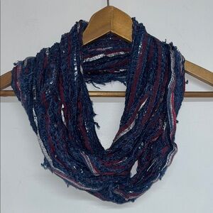 Bohemian Crocheted Style Infinity Scarf, Shimmer Thread #boho #americana #indie